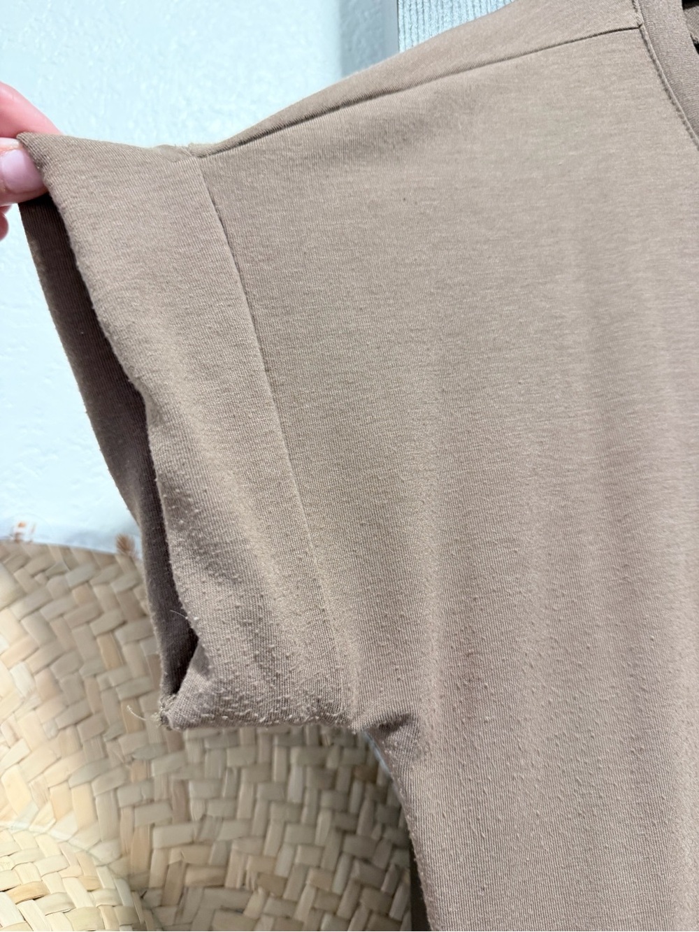 Zenana Outfitters V-Neck Short Sleeve Tunic Dress - Taupe - Picture 3 of 6